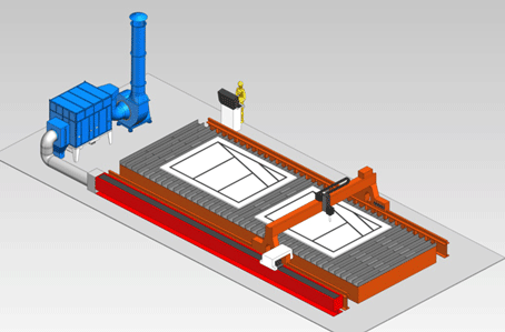 等離子切割平臺(tái)吹吸式凈化除塵系統(tǒng)(圖2)
